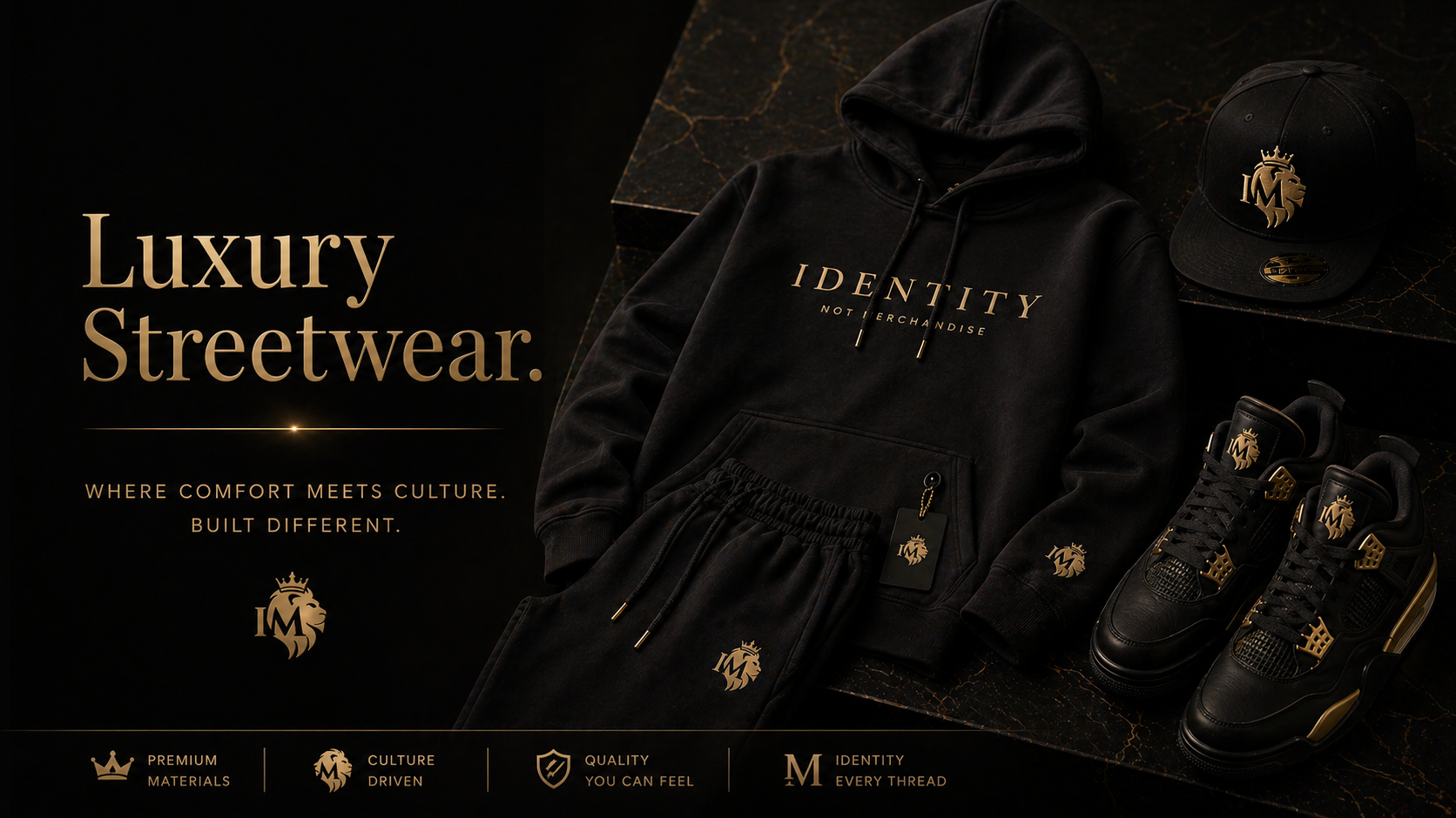 Luxury streetwear set from the I M collection
